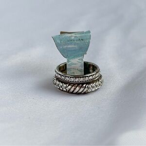 RETIRED Brighton “Sacred” Silver and Crystal Women's Ring SZ6 set